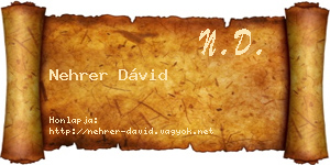 Nehrer Dávid névjegykártya