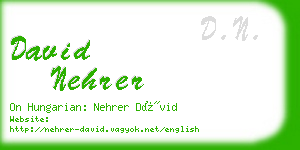 david nehrer business card